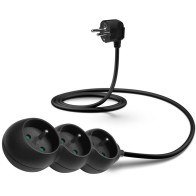 Kabel prodlužovací Connect IT 3x zásuvka, 1,5 m (CES-1327-BK), černý