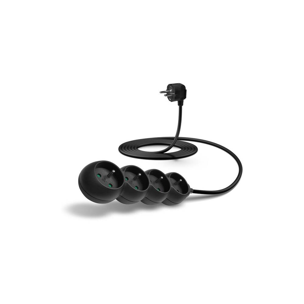 Kabel prodlužovací Connect IT 4x zásuvka, 3 m (CES-1326-BK), černý