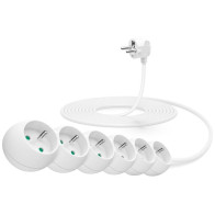 Kabel prodlužovací Connect IT 6x zásuvka, 5 m (CI-1312), bílý