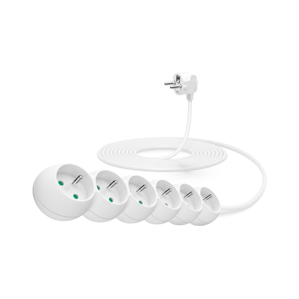 Kabel prodlužovací Connect IT 6x zásuvka, 5 m (CI-1312), bílý