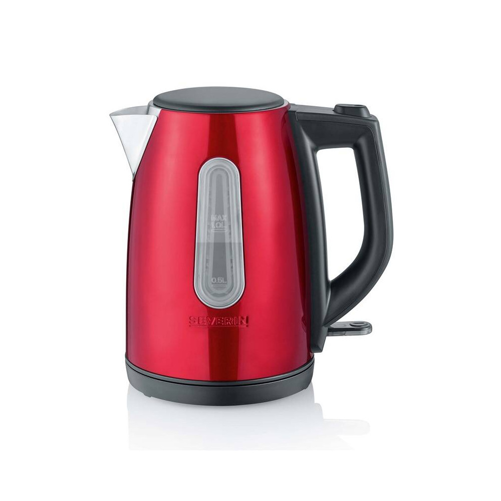 Rychlovarná konvice Severin WK 3417, 1 l, 2200 W, nerez/červená