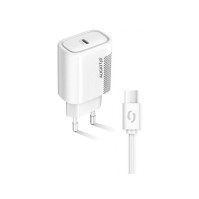 Nabíječka do sítě Aligator USB-C PD 20W + USB-C kabel (CHPD0003), bílá