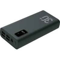Powerbanka 30000 mAh, 5x UBS (20W) + kabel USB-C, černá