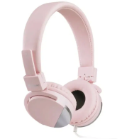 Sluchátka Meliconi Speakmetal Pink, přes hlavu, růžová