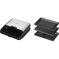 Sendvičovač ECG S 3173, 3v1, 750 W, nerez