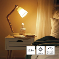 LED žárovka E27, 10,5 W (75 W), krokově stmívatelná, Classic A60, 1 060 lm, teplá bílá