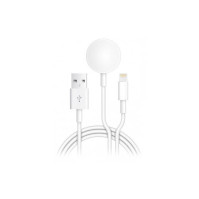 Kabel Aligator pro iPhone/iPad a Apple Watch 2v1 (CHQ006), 1 m, nabíjecí, bílý