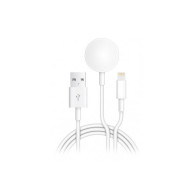 Kabel Aligator pro iPhone/iPad a Apple Watch 2v1 (CHQ006), 1 m, nabíjecí, bílý