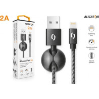 Kabel Aligator Premium USB/Lightning (DATKP21), 2 m, černý