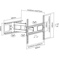 Držák TV Connect IT CI-787, polohovatelný, pro úhlopříčky 37" až 70", nosnost 50 kg, bílý