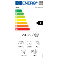 Úzká pračka Vivax WFL-100616CDS, přední plnění, 60 cm, E, 6 kg, 1000 ot.