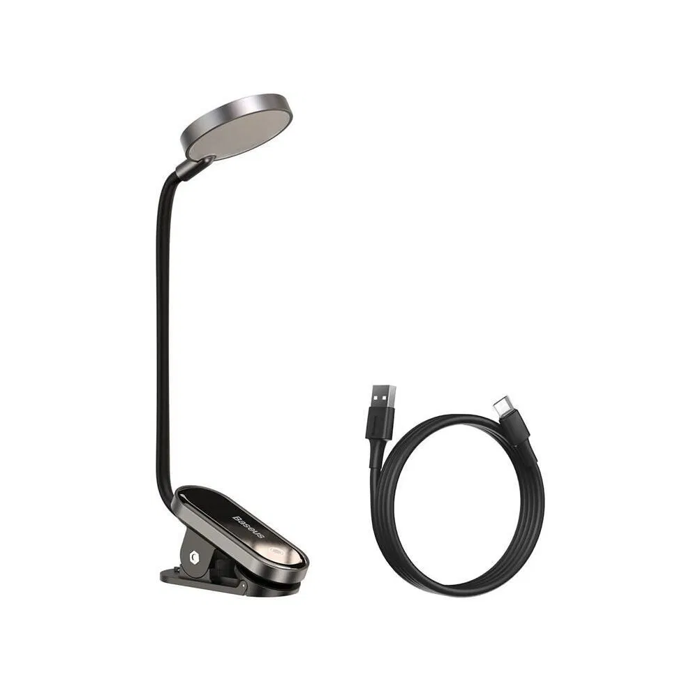 Stolní LED lampa Baseus DGRAD-0G, na čtení, klip, šedá
