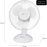 Stolní ventilátor Clatronic VL 3601, 23 cm, 30 W, bílý