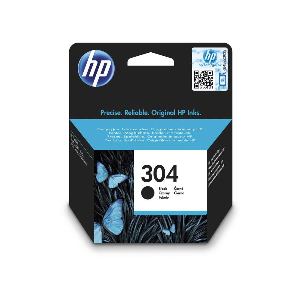 Inkoustová náplň HP 304 (N9K06AE), 120 stran, originální, černá