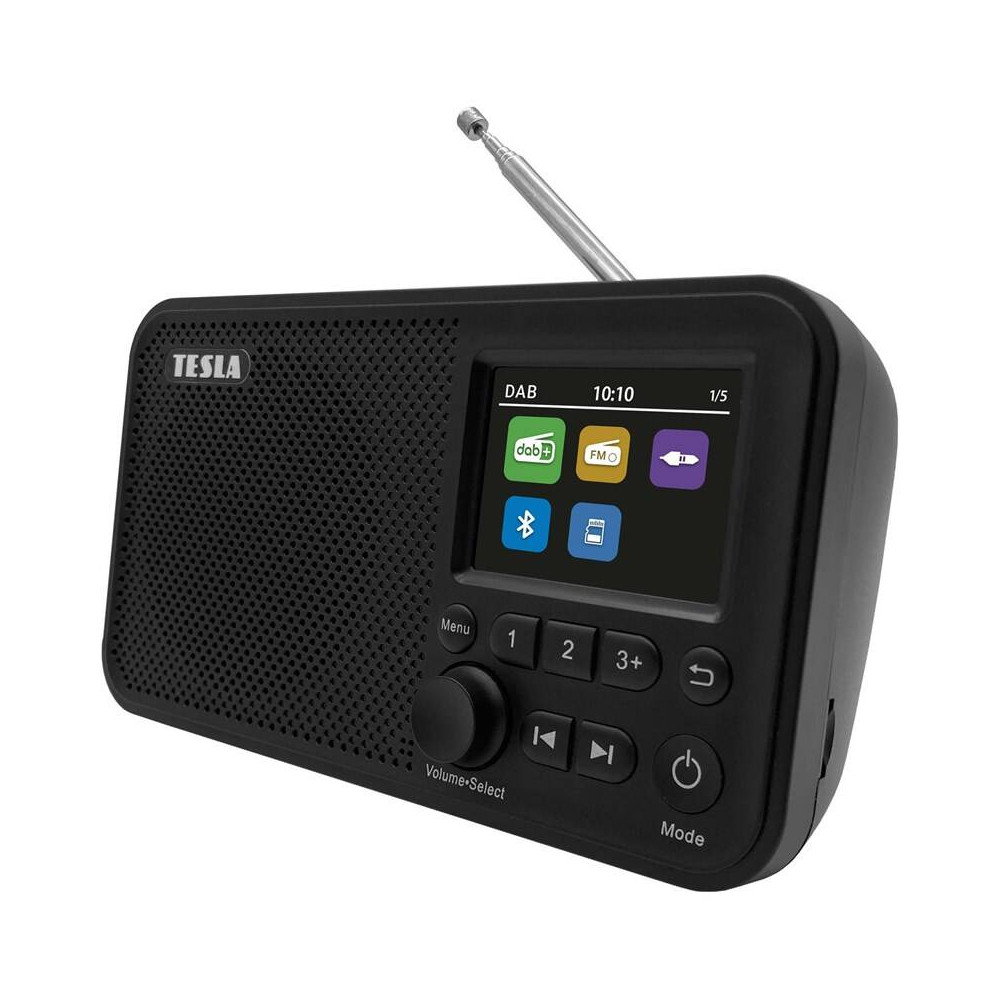 Radiopřijímač s DAB+ Tesla Sound DAB75, BT, DAB+/FM, 220 V / aku černý