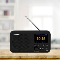 Radiopřijímač s DAB+ Tesla Sound DAB75, BT, DAB+/FM, 220 V / aku černý