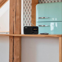 Radiopřijímač s DAB+ Tesla Sound DAB75, BT, DAB+/FM, 220 V / aku černý