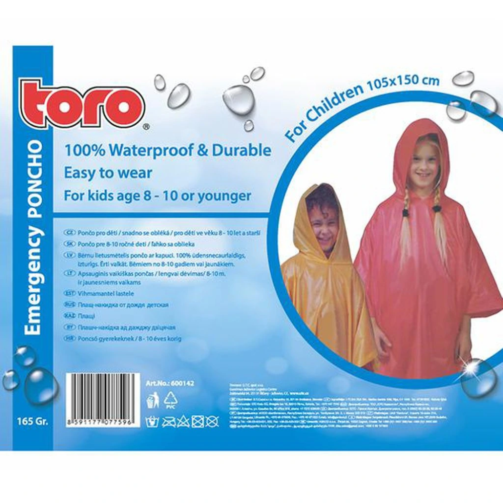 Poncho pláštěnka pro děti TORO, 8-10 let