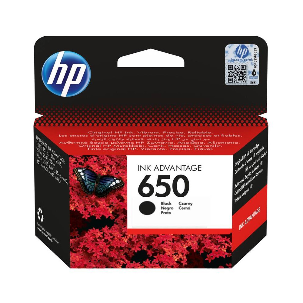 Inkoustová náplň HP 650, 360 stran (CZ101AE), černá