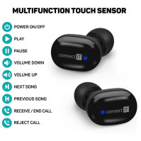 Sluchátka Connect IT SensorTouch (CEP-7100-BK), 9 h, BT, HF, černá