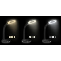 Stolní LED lampička Connect IT Glow CLI-7010-BK, 3 úrovně, 7 W, černá