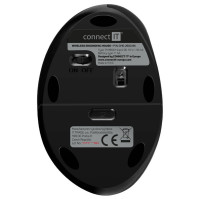 Ergonomická vertikální myš Connect IT CMO-2600-BK, bezdrátová