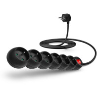 Prodlužovací kabel Connect IT 6x zásuvka, s vypínačem, 3 m (CES-1001-BK), černý