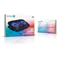 Chladící podložka pro NTB Connect IT FrostWind do 15,6" (CCP-2200-BK), černá/modrá
