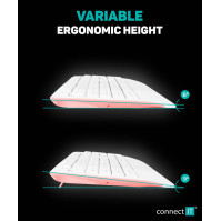 Set klávesnice s myší Connect IT Combo CKM-7801-CS, CZ/SK, bílá/růžová