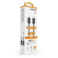 Datový kabel Aligator Power 60W, USB-C/USB-C 3A, 1 m, DATKP31, černý