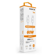 Datový kabel Aligator Power 60W, USB-C/USB-C 3A, 1 m, DATKP32, bílý