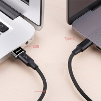Adaptér Baseus z USB-A na USB-C, OTG, 5A, černý