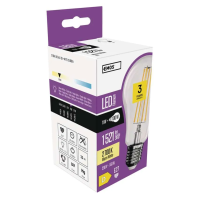 LED žárovka E27, 11 W (100 W), Filament A60, 1 521 lm, teplá bílá