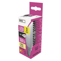 LED žárovka E14, 4 W (32 W), svíčka, 350 lm, Emos ZQ3210, čirá, teplá bílá