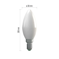 LED žárovka E14, 4 W (32 W), svíčka, 350 lm, Emos ZQ3210, čirá, teplá bílá