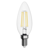 LED žárovka E14, 6 W (60 W), Filament svíčka, 810 lm, teplá bílá