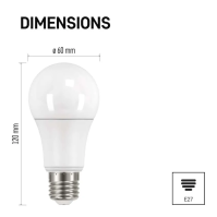 LED žárovka E27, 10,7 W (75 W), Classic A60, 1 060 lm, neutrální bílá, 3 ks