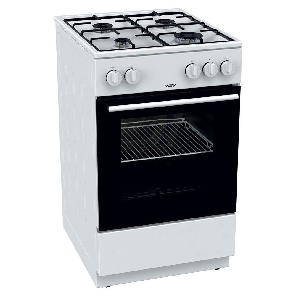 Plynový sporák Mora P 2240 AW, A, 50 cm, 70 l, bílý