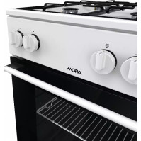 Plynový sporák Mora P 2240 AW, A, 50 cm, 70 l, bílý