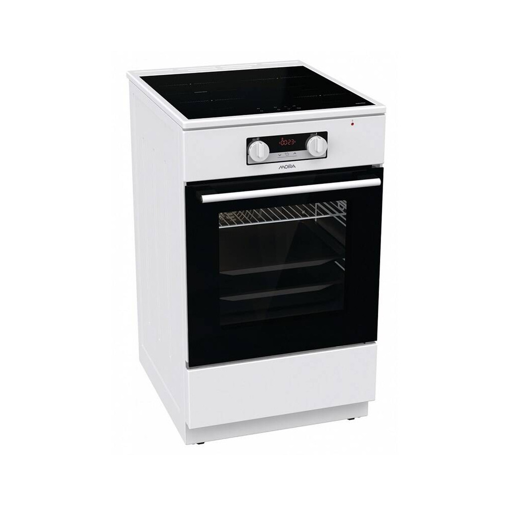 Indukční sporák Mora I 7688 BW, A, 50 cm, 70 l, 11 funkcí, bílá