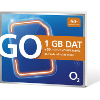 Předplacená SIM karta O2 GO 1 GB dat každý měsíc
