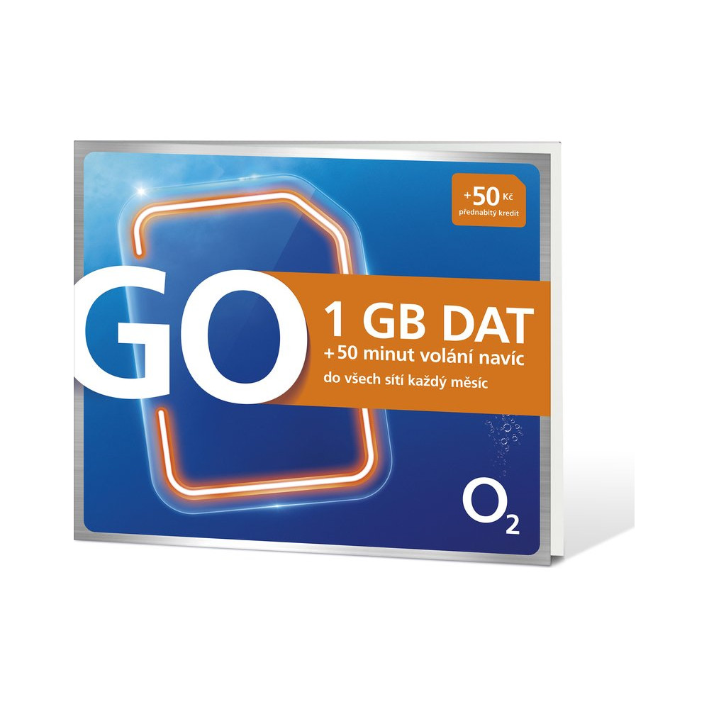 Předplacená SIM karta O2 GO 1 GB dat každý měsíc