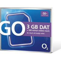 Předplacená SIM karta O2 GO 3 GB dat každý měsíc