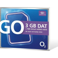 Předplacená SIM karta O2 GO 3 GB dat každý měsíc