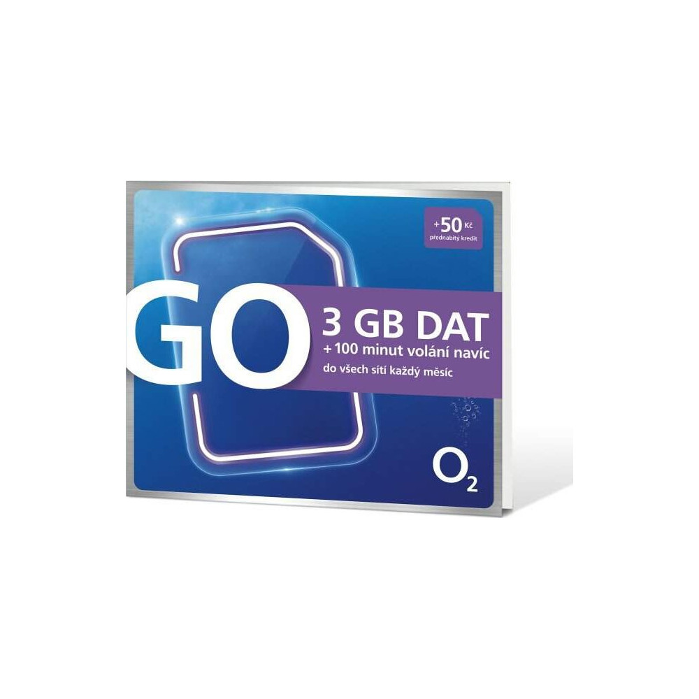 Předplacená SIM karta O2 GO 3 GB dat každý měsíc