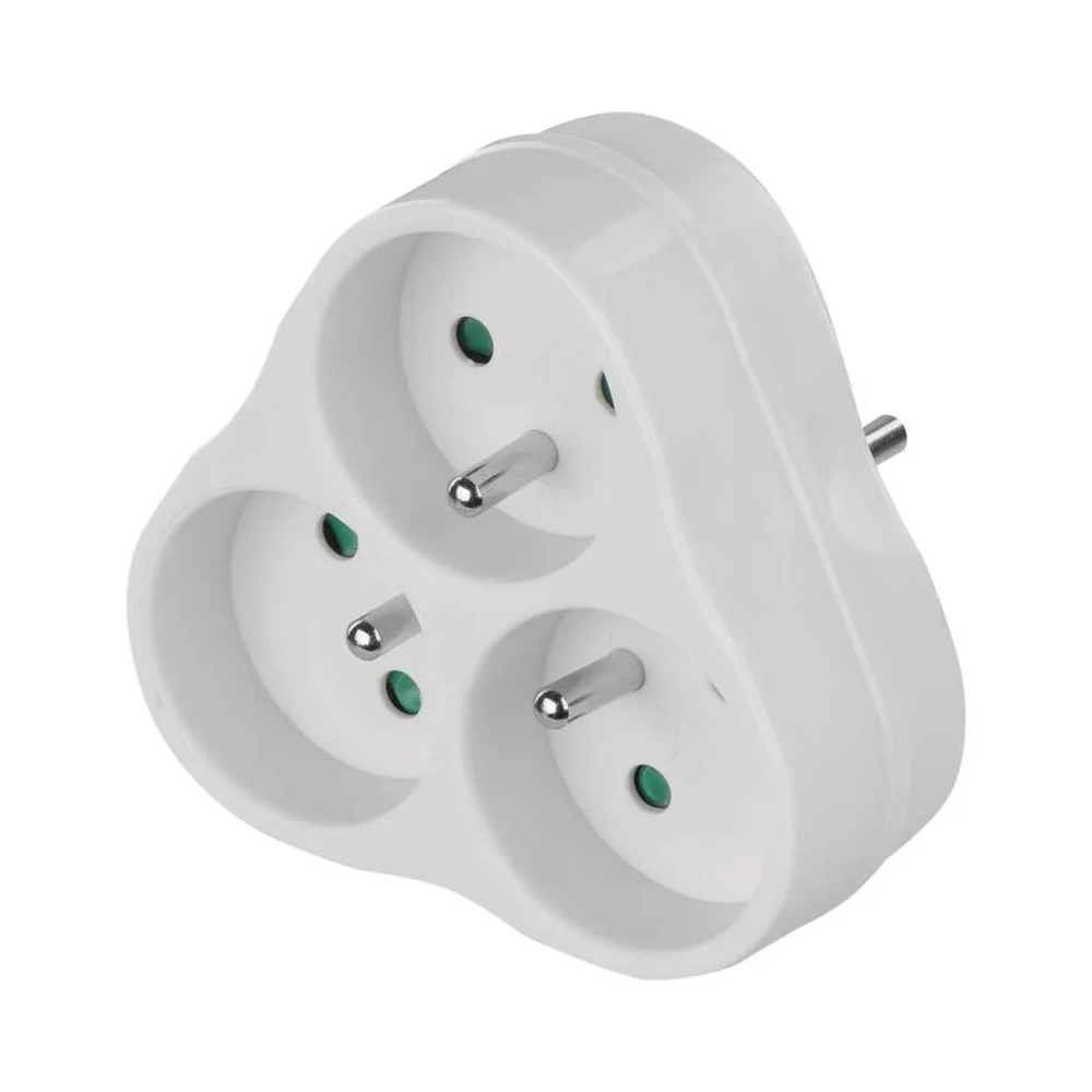 Rozbočovací zásuvka (rozdvojka) EMOS P0026, 3× kulatá 10 A, bílá