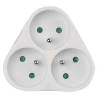 Rozbočovací zásuvka (rozdvojka) EMOS P0026, 3× kulatá 10 A, bílá