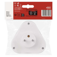Rozbočovací zásuvka (rozdvojka) EMOS P0026, 3× kulatá 10 A, bílá
