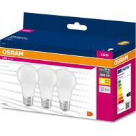 LED žárovka E27, 8,5 W (60 W), OSRAM LED VALUE CLAS A 60, 2700 K (teplá bílá), 3 ks