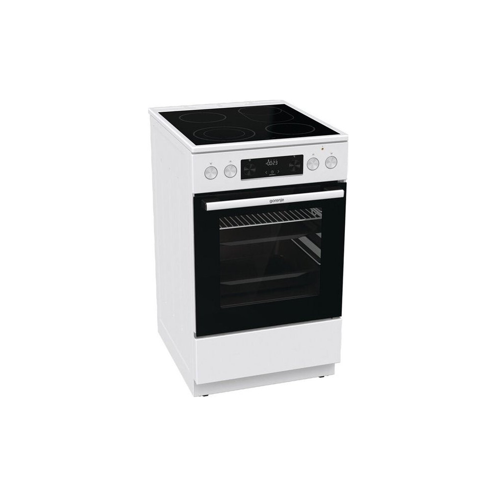 Sklokeramický sporák Gorenje GECS5C60WPA, A, 50 cm, 70 l, 11 funkcí, bílá